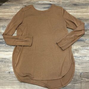 Mind Code Brown Small Tunic Boutique Top